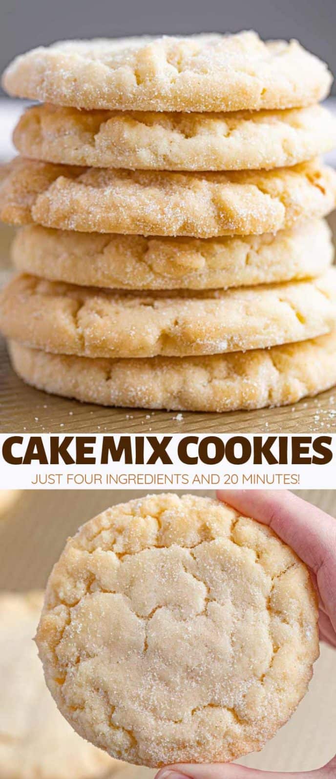 Easy 4 Ingredient Cake Mix Cookies Collage Photographs