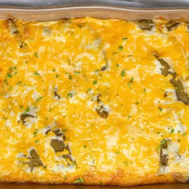 Baked casserole in baking dish