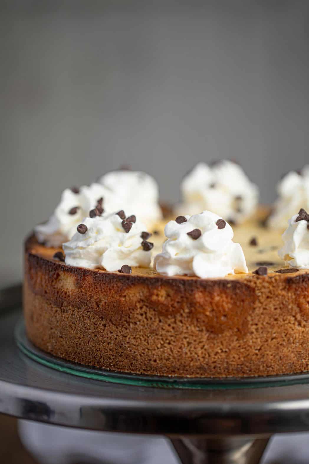 Chocolate Chip Cheesecake — Gathered At My Table - seasonal baking recipes  with a creative twist