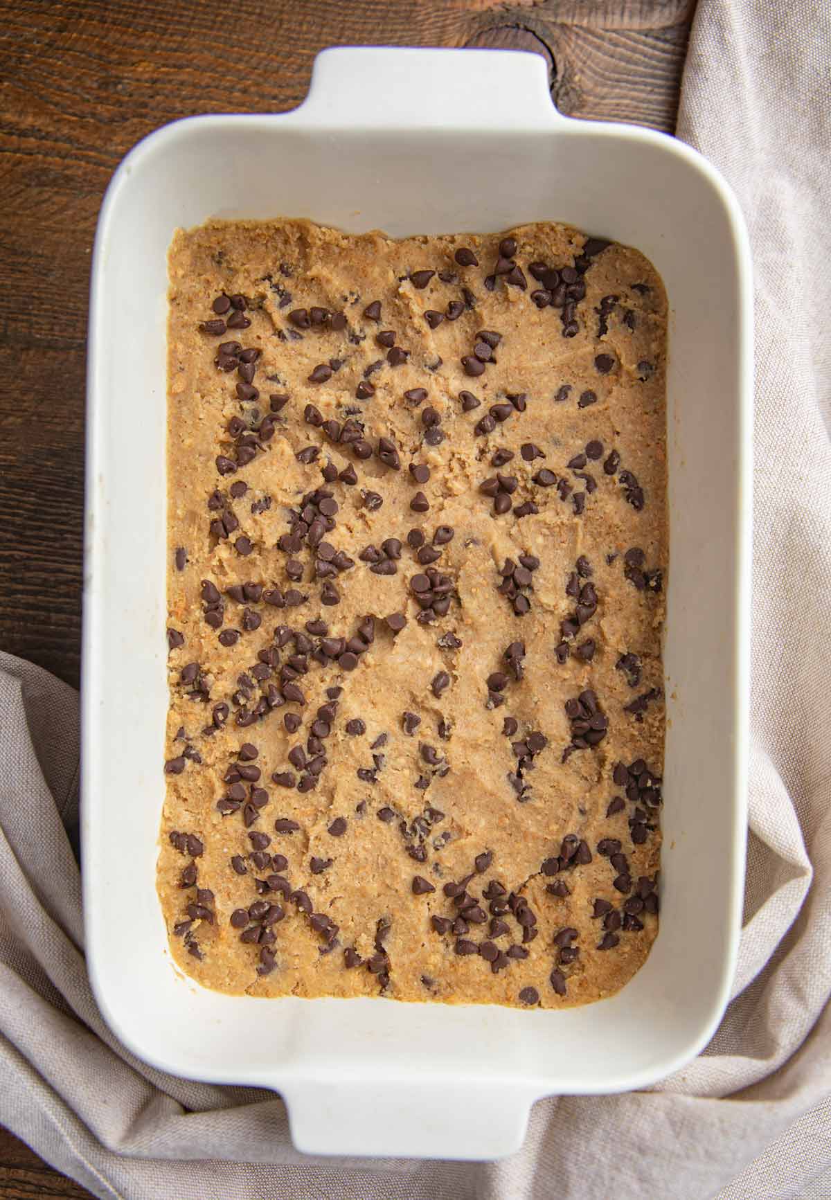 Cookie Dough Bars in pan