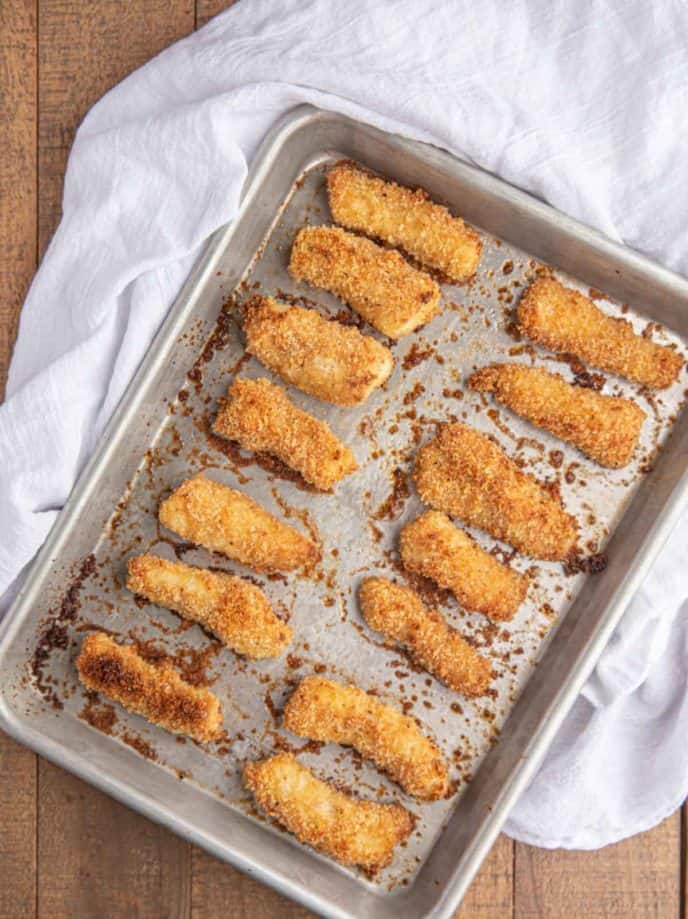 Tray of Baked Fish Sticks