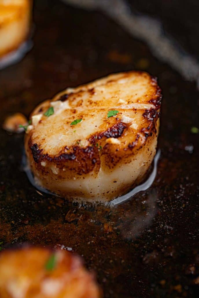 Pan Seared Scallops (Browned Butter & Garlic) - Dinner, then Dessert