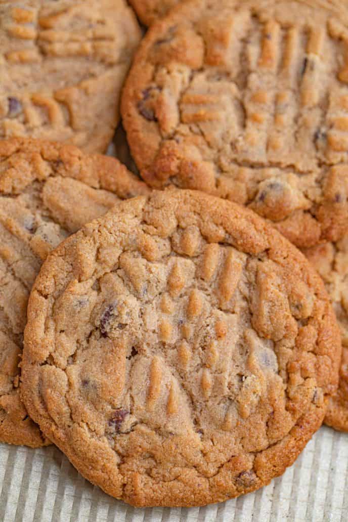 Pile of Peanut Butter Chocolate Chip Cookies