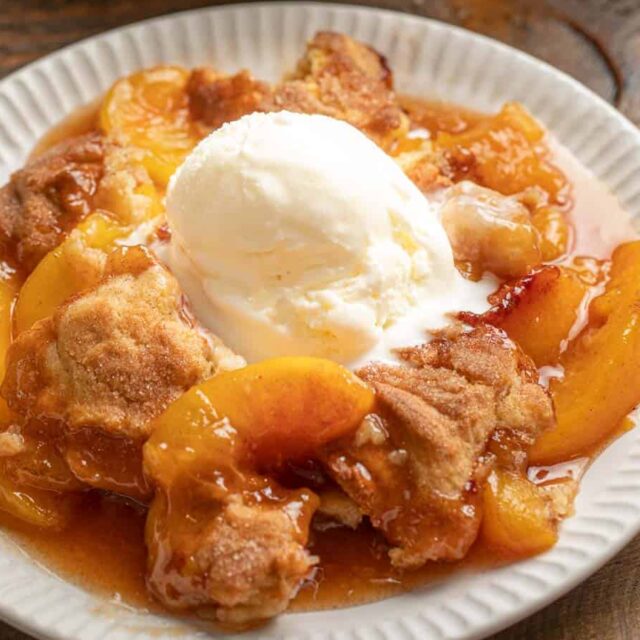 dessert and Vanilla Ice Cream on plate
