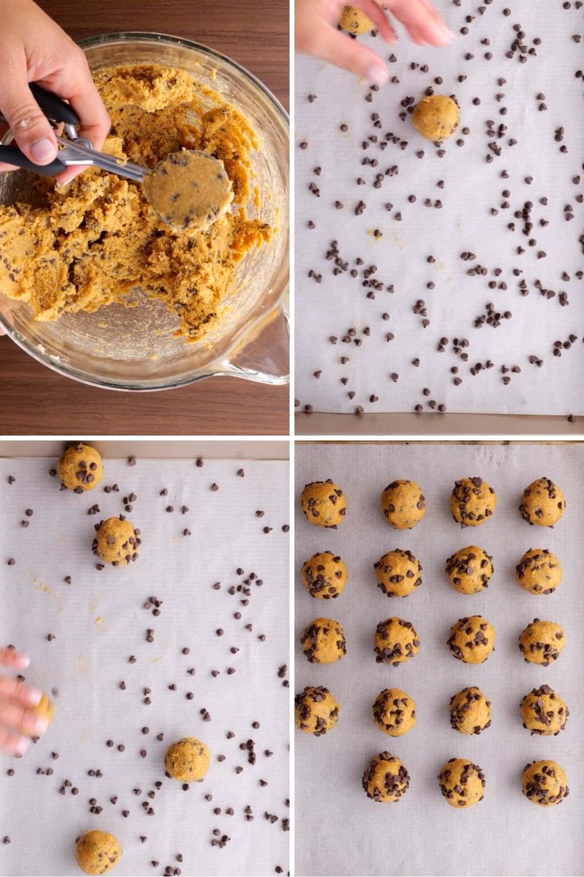 Edible Cookie Dough collage of prep steps