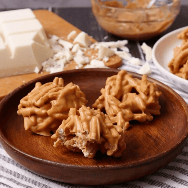 Baked ingredients on a wooden plate