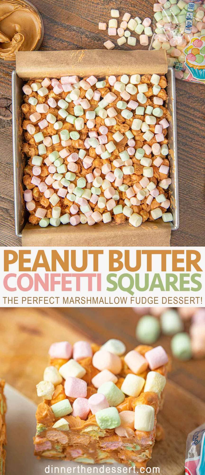 Peanut Butter Confetti Squares - Dinner, then Dessert