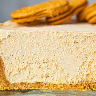 Sliced pie with peanut filling revealed 4x3