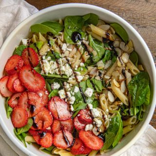 Strawberry Spinach Pasta Salad