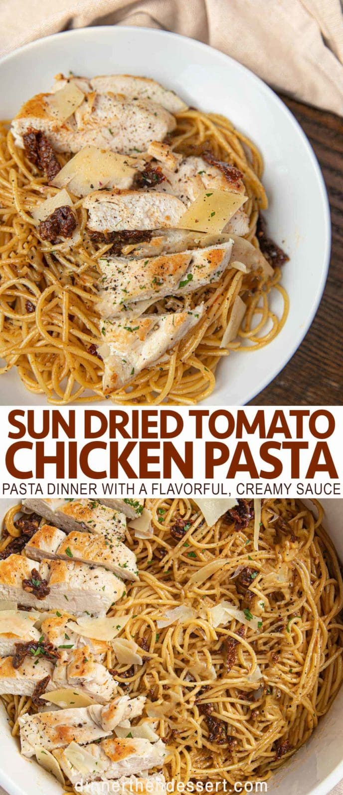 Sun Dried Tomato Chicken Pasta (SO Good & Easy!) - Dinner, then Dessert