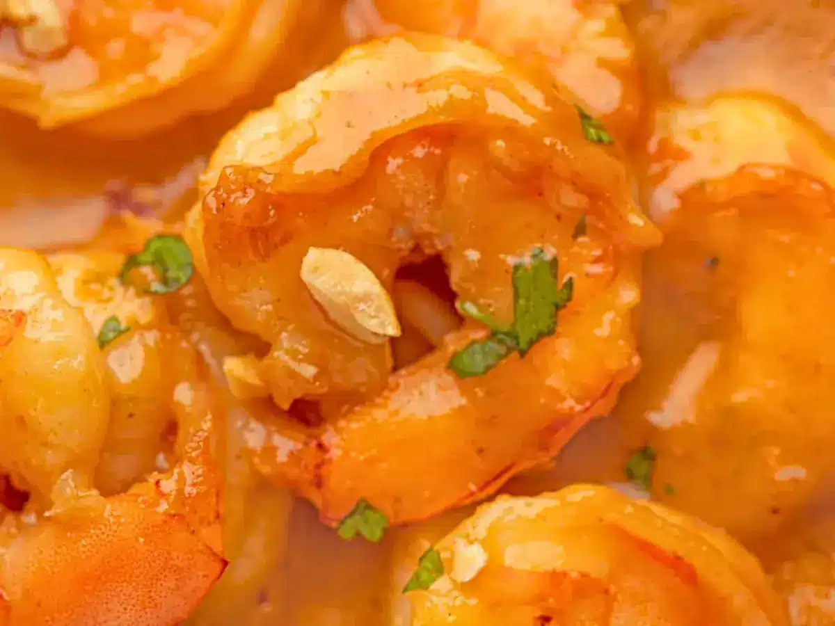 Shrimp with peanut and cilantro