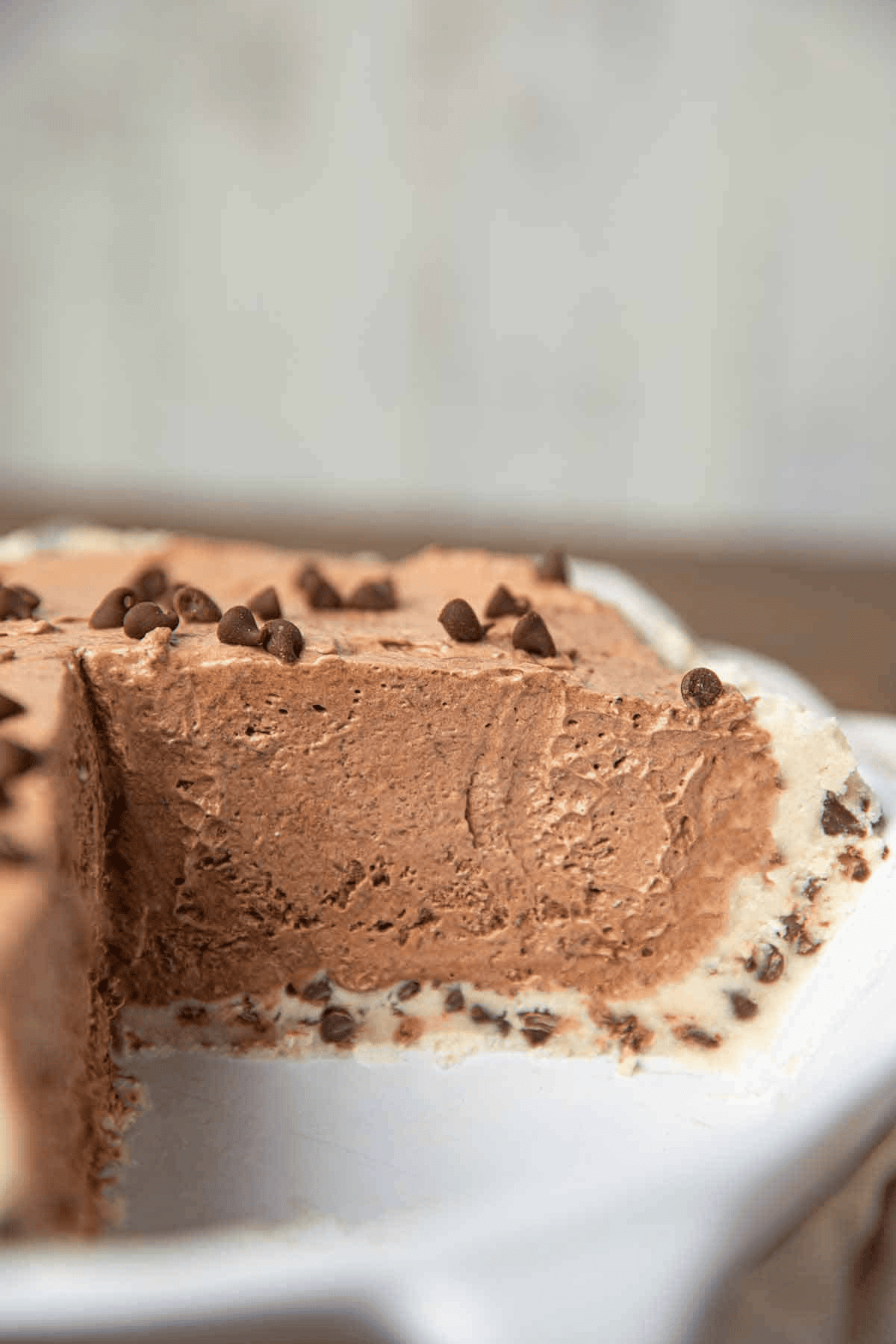 Sliced chocolate pie