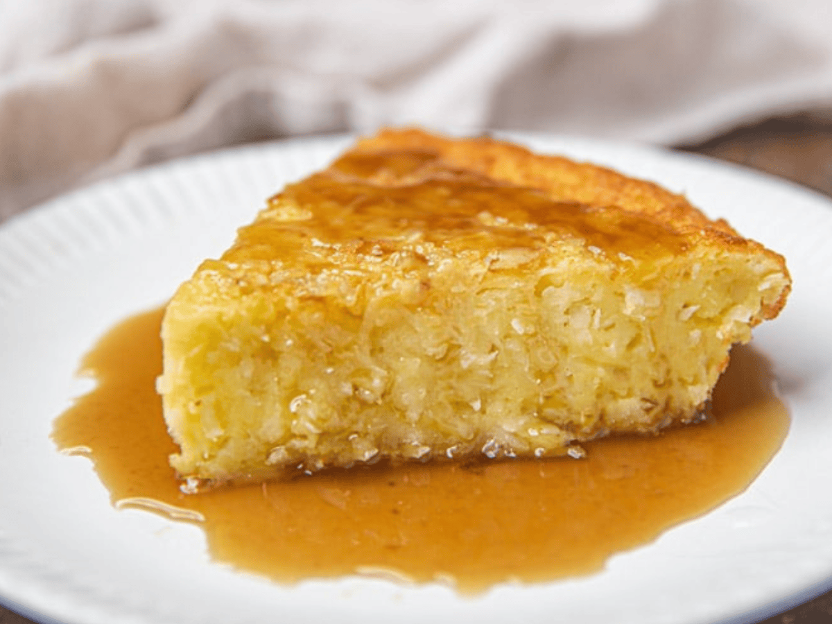 slice of pie on plate with sauce