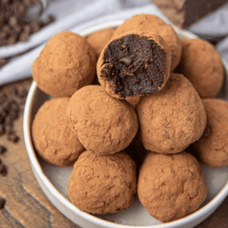 chocolate dessert balls on a plate