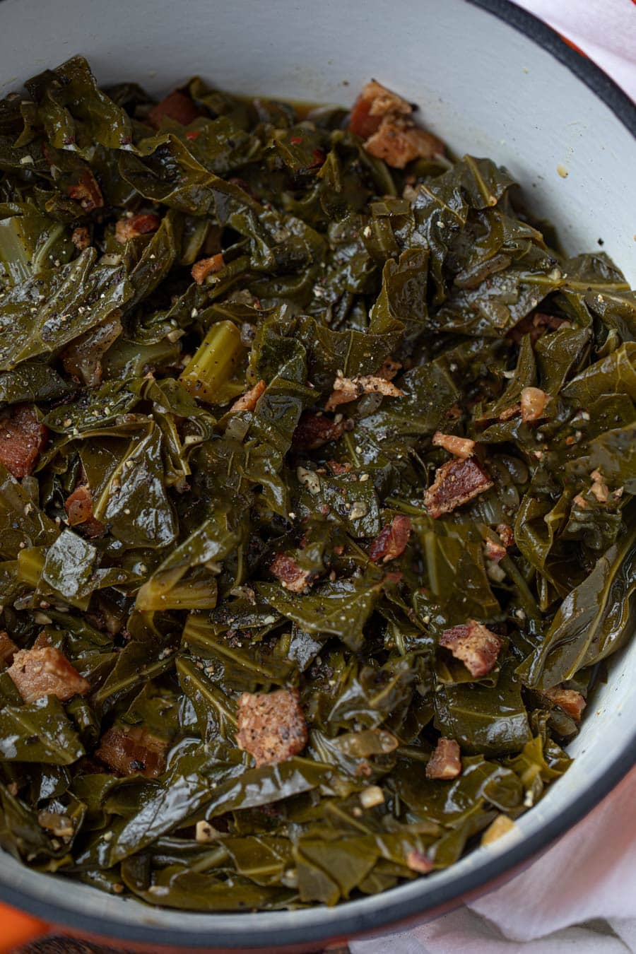 Easy Collard Greens w/Bacon (SO Tender!) - Dinner, then Dessert