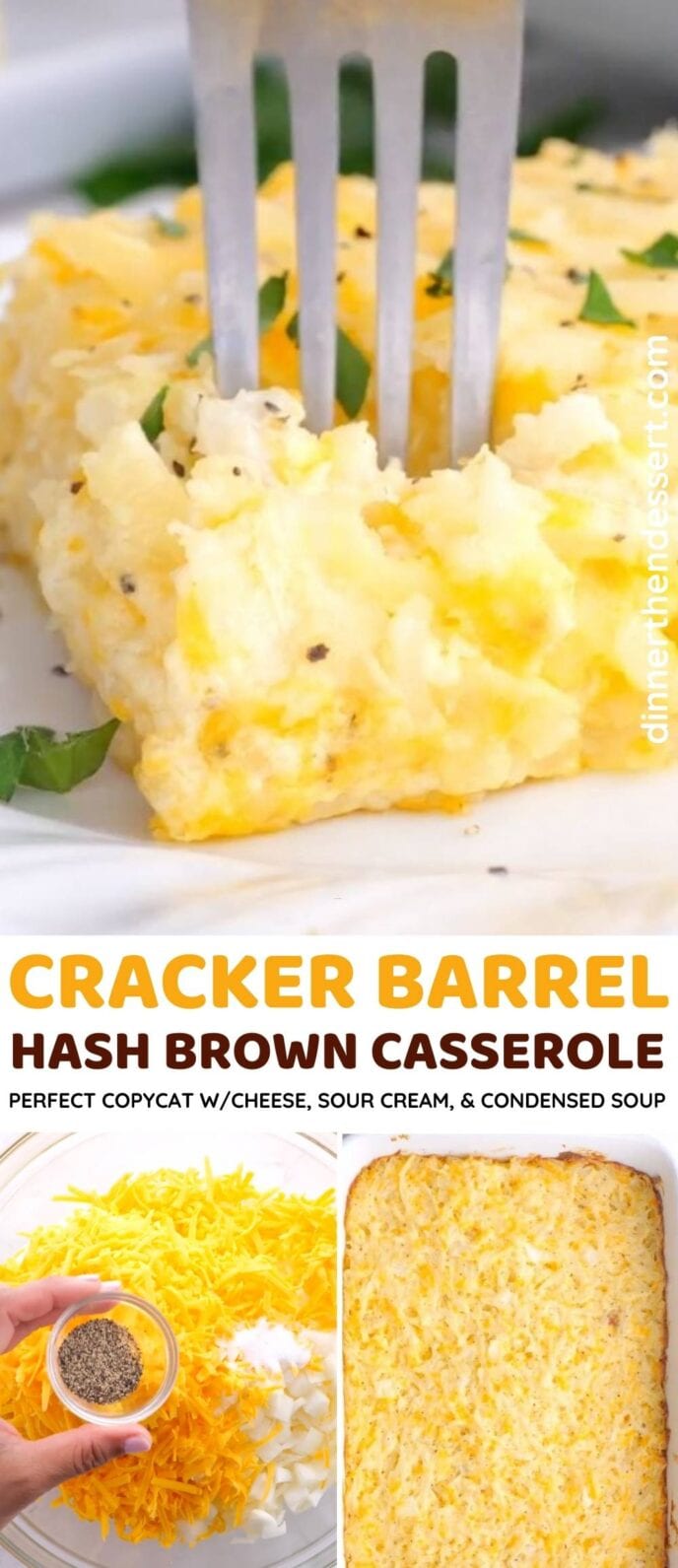 Cracker Barrel Hash Brown Casserole Collage