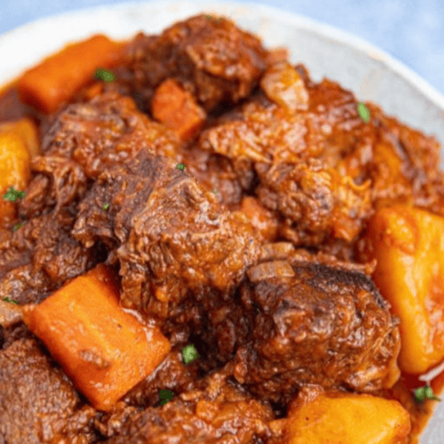 stew served on plate ready to eat