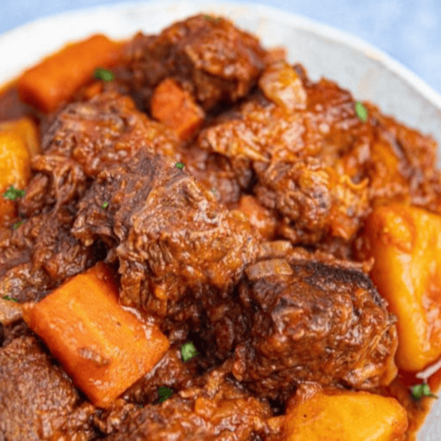 stew served on plate ready to eat