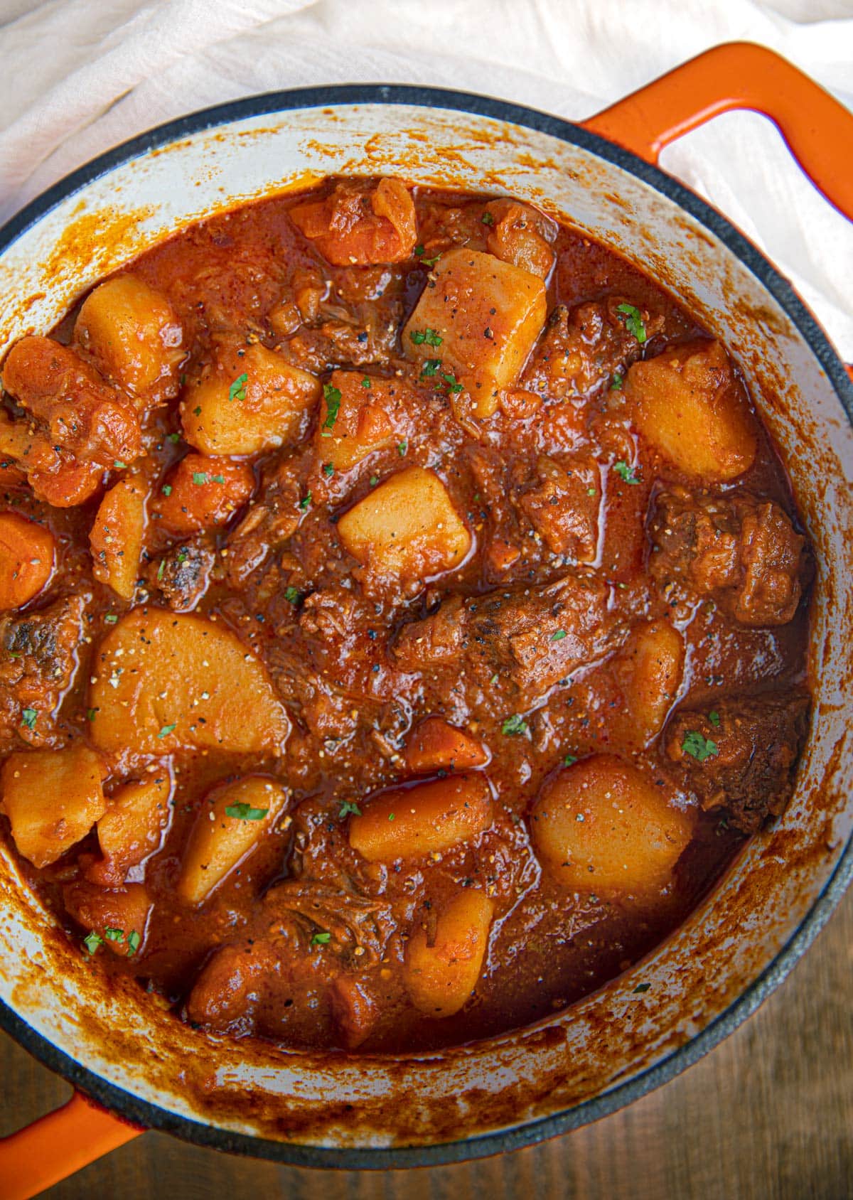 Hungarian Beef Goulash in pot