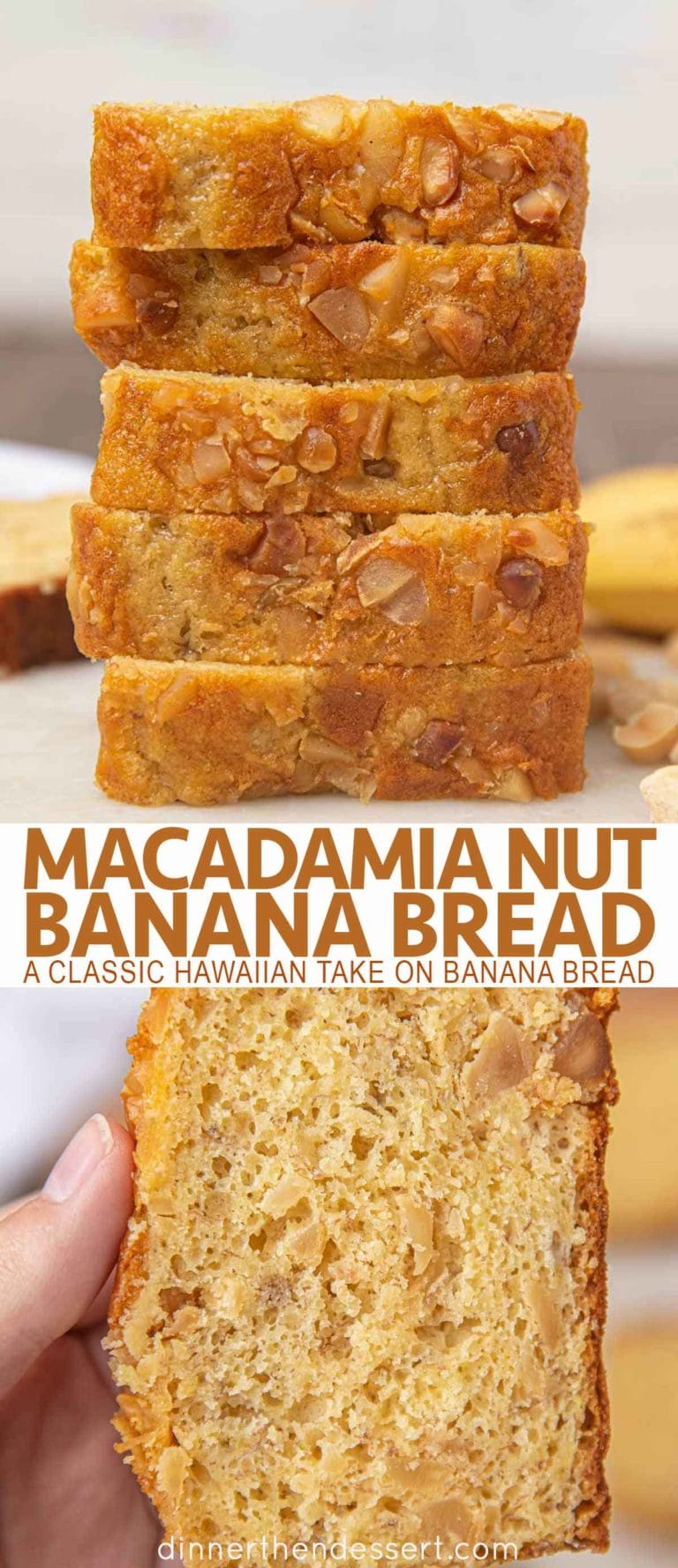 Hawaiian Macadamia Nut Banana Bread Dinner, then Dessert