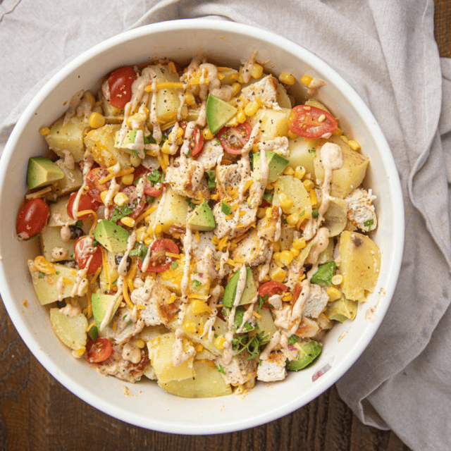 Ingredients mixed together ready to serve