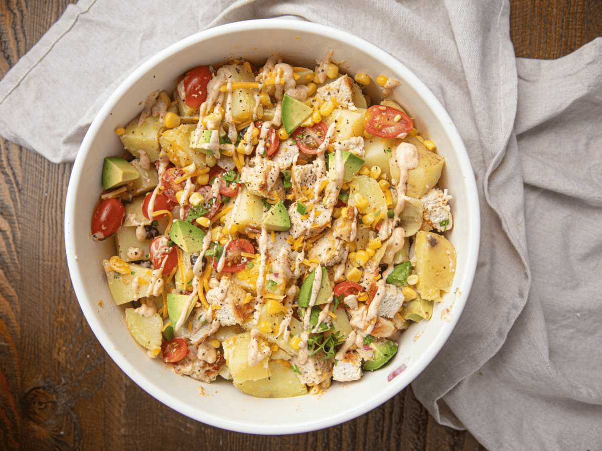 Ingredients mixed together ready to serve