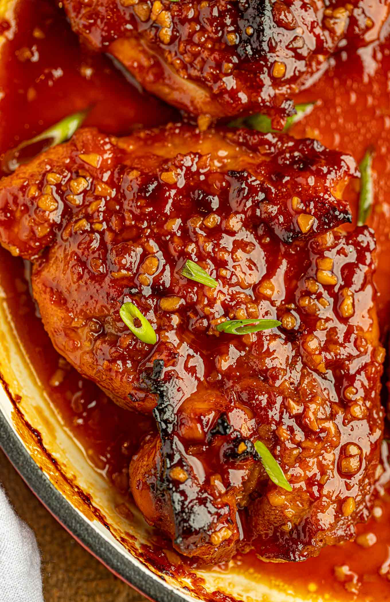 chicken with sauce in a pan