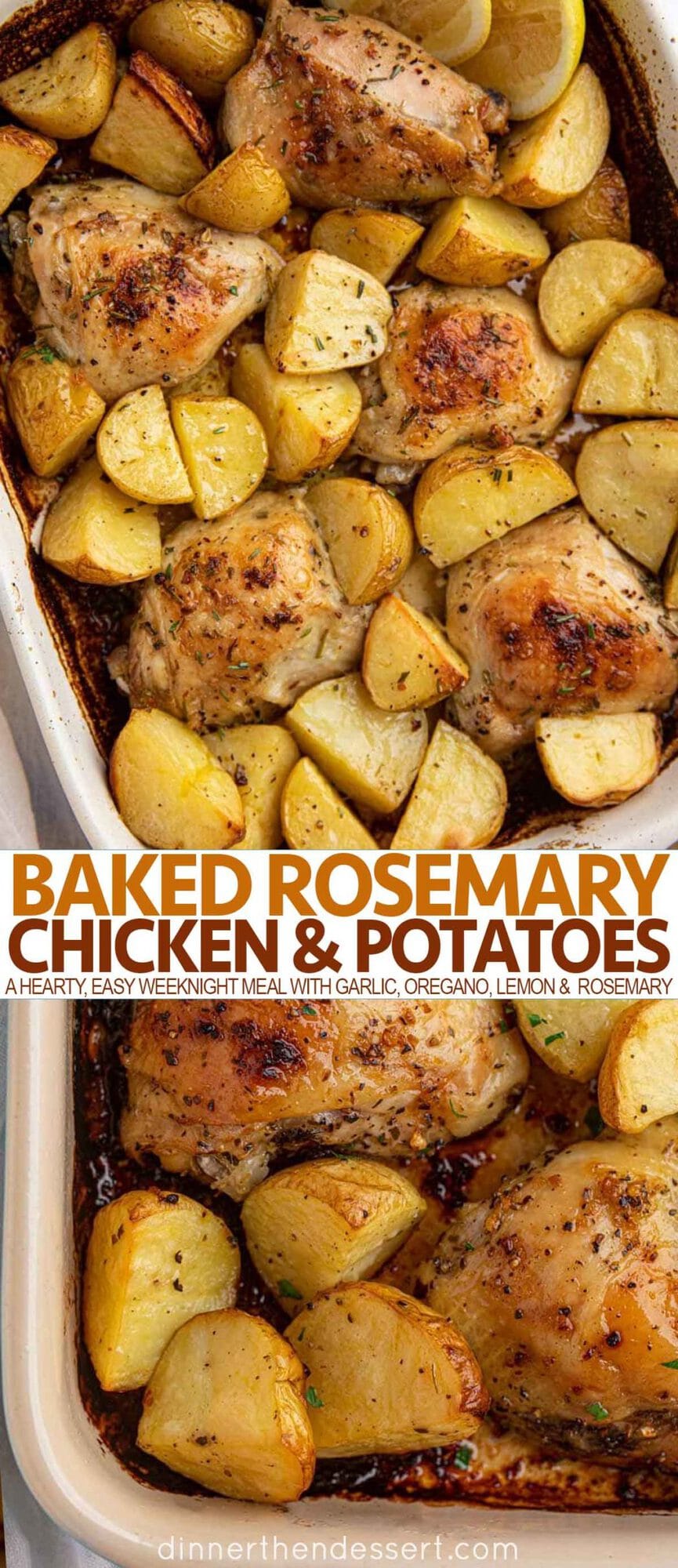 Baked Rosemary Chicken and Potatoes (Crispy & Easy) - Dinner, then Dessert