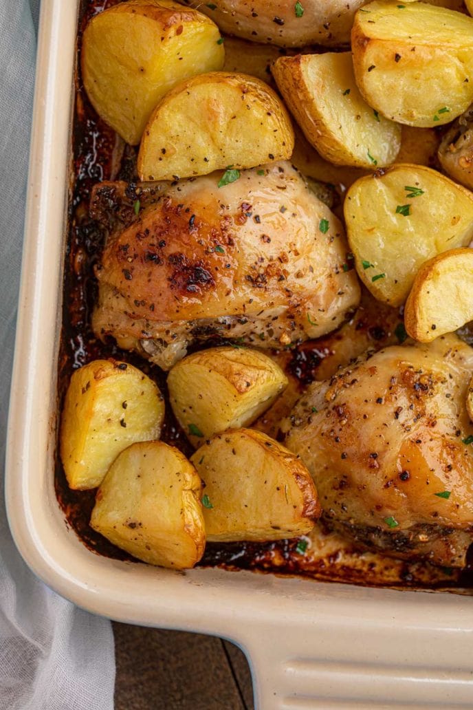 Baked Rosemary Chicken And Potatoes Crispy Easy Dinner Then Dessert
