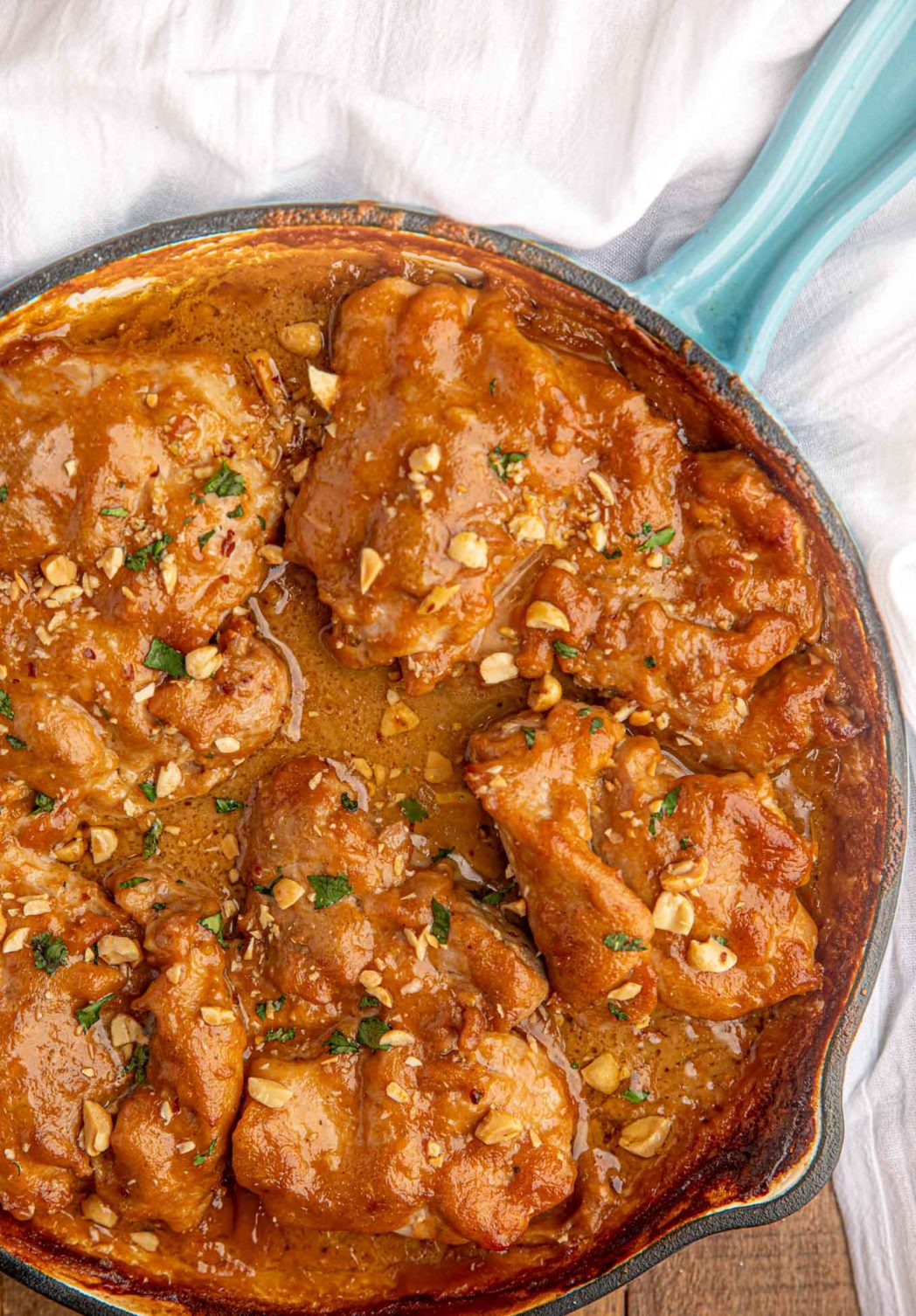 Baked Thai Peanut Chicken in a pan