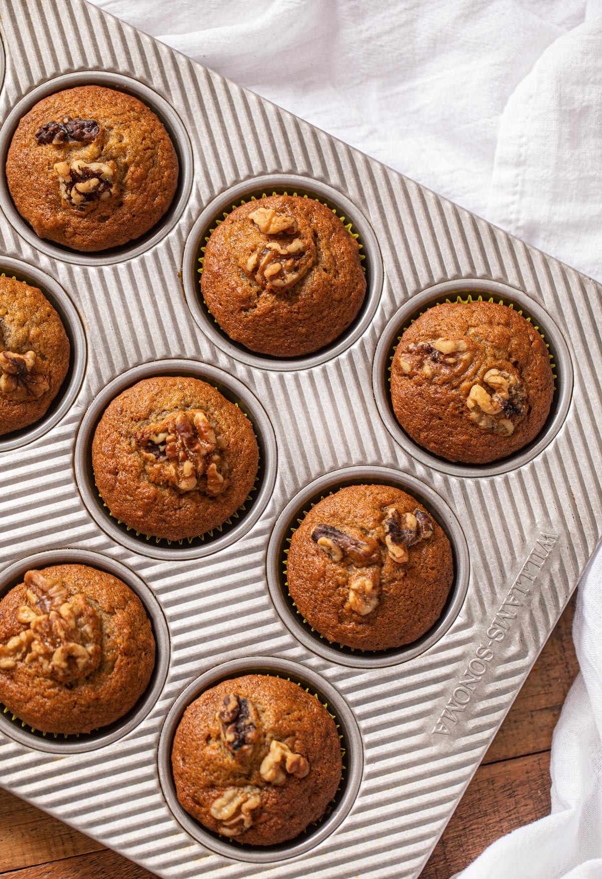 Banana Bread Muffins in muffin tin