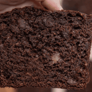View of chocolate bread in hand
