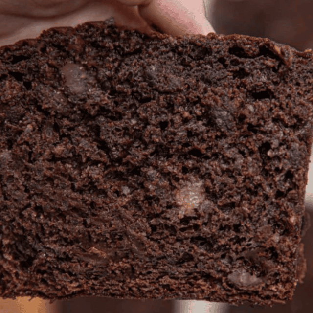 View of chocolate bread in hand