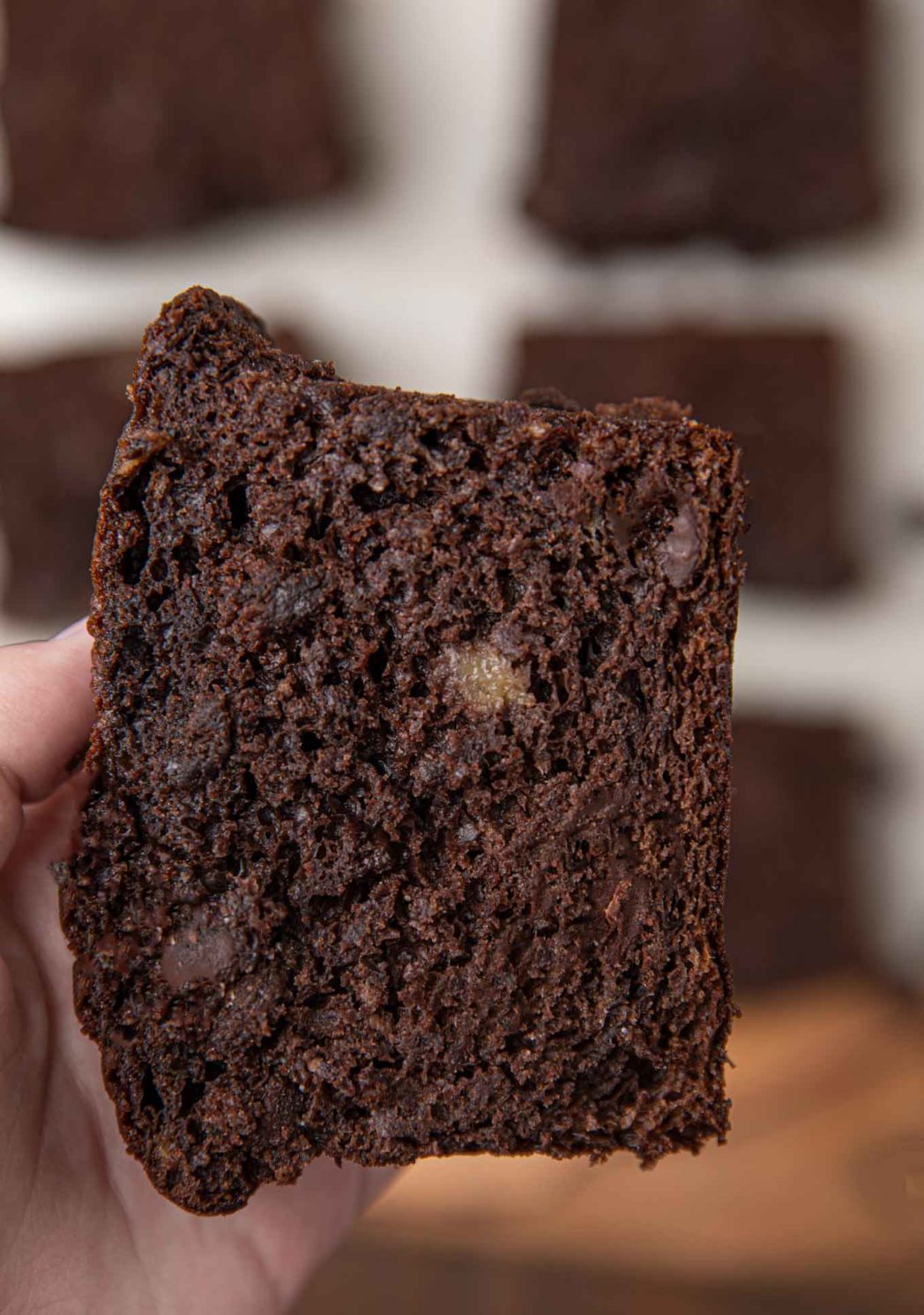 slice of Chocolate Cake Mix Banana Bread