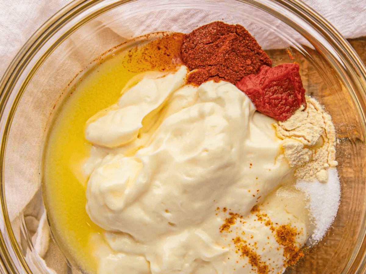 Sauce ingredients in bowl