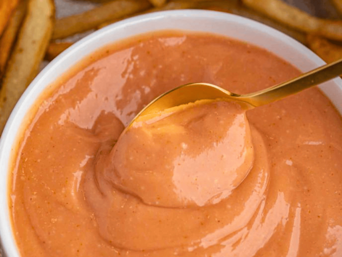 Bowl of sauce with spoon