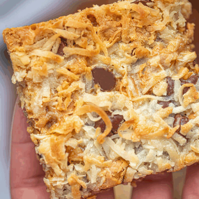 chocolate cookie bar in hand