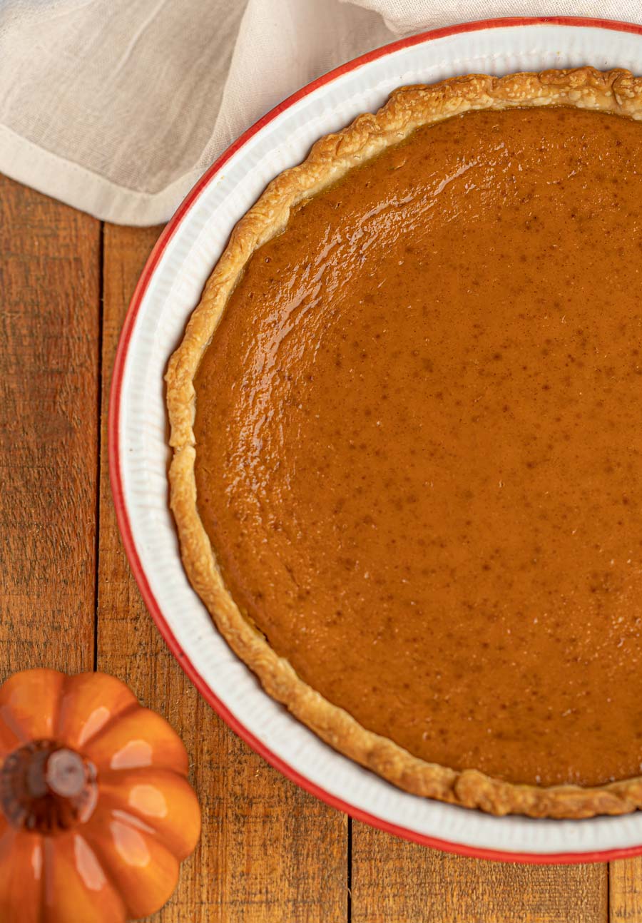 Pumpkin Pie in a red dish