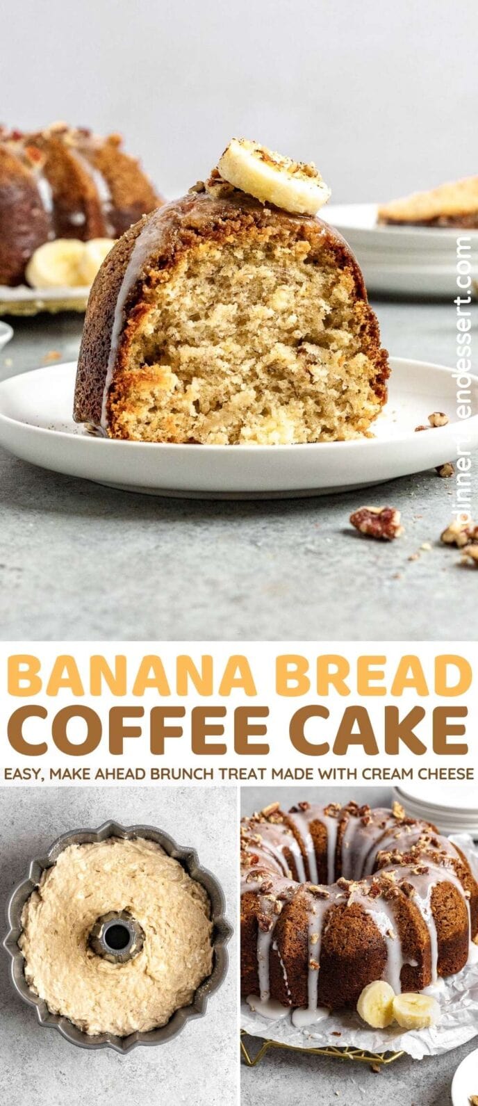 Banana Bread Coffee Cake Collage