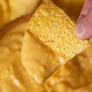 Chip with beer cheese dip