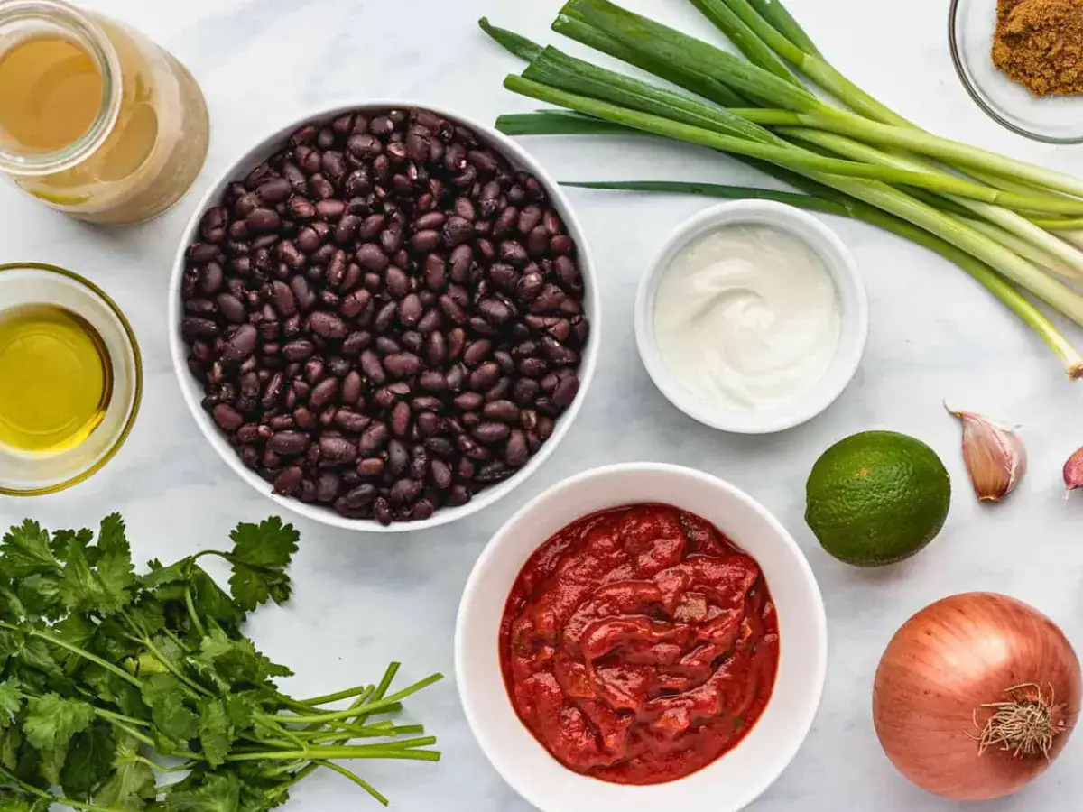 Ingredients for soup laid out