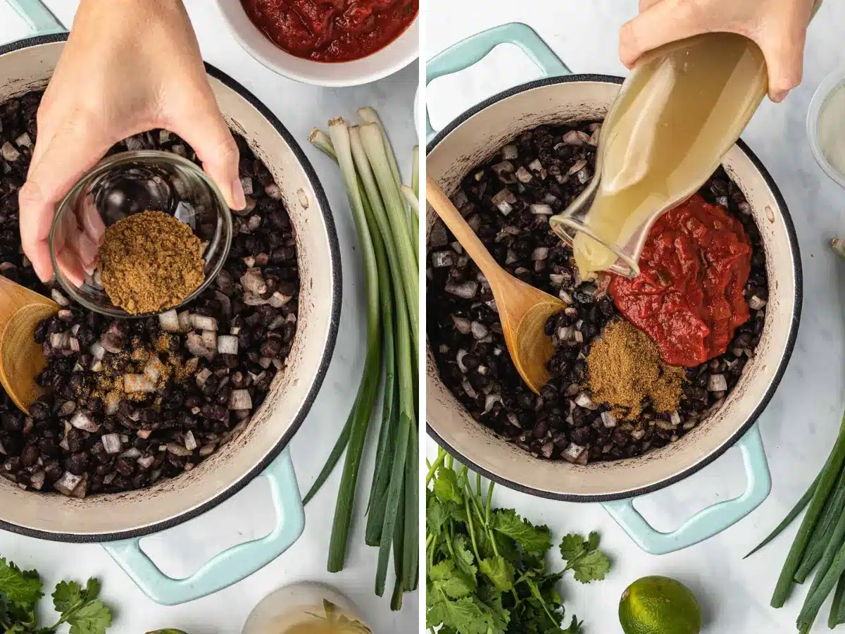 collage of making soup 
