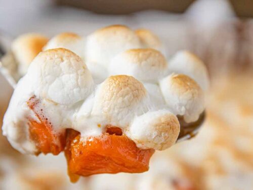Candied Sweet Potatoes with Marshmallows Dinner, then Dessert