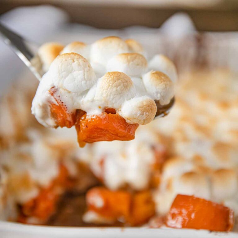 Candied Sweet Potatoes with Marshmallows Dinner, then Dessert