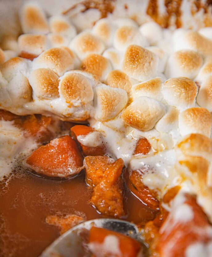 Candied Sweet Potatoes with Marshmallows - Dinner, then Dessert