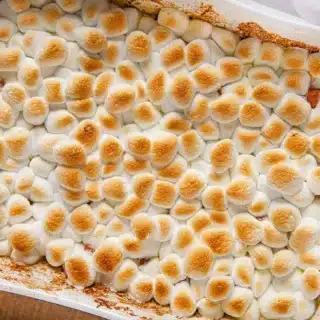 Vegetable side in baking dish out of the oven