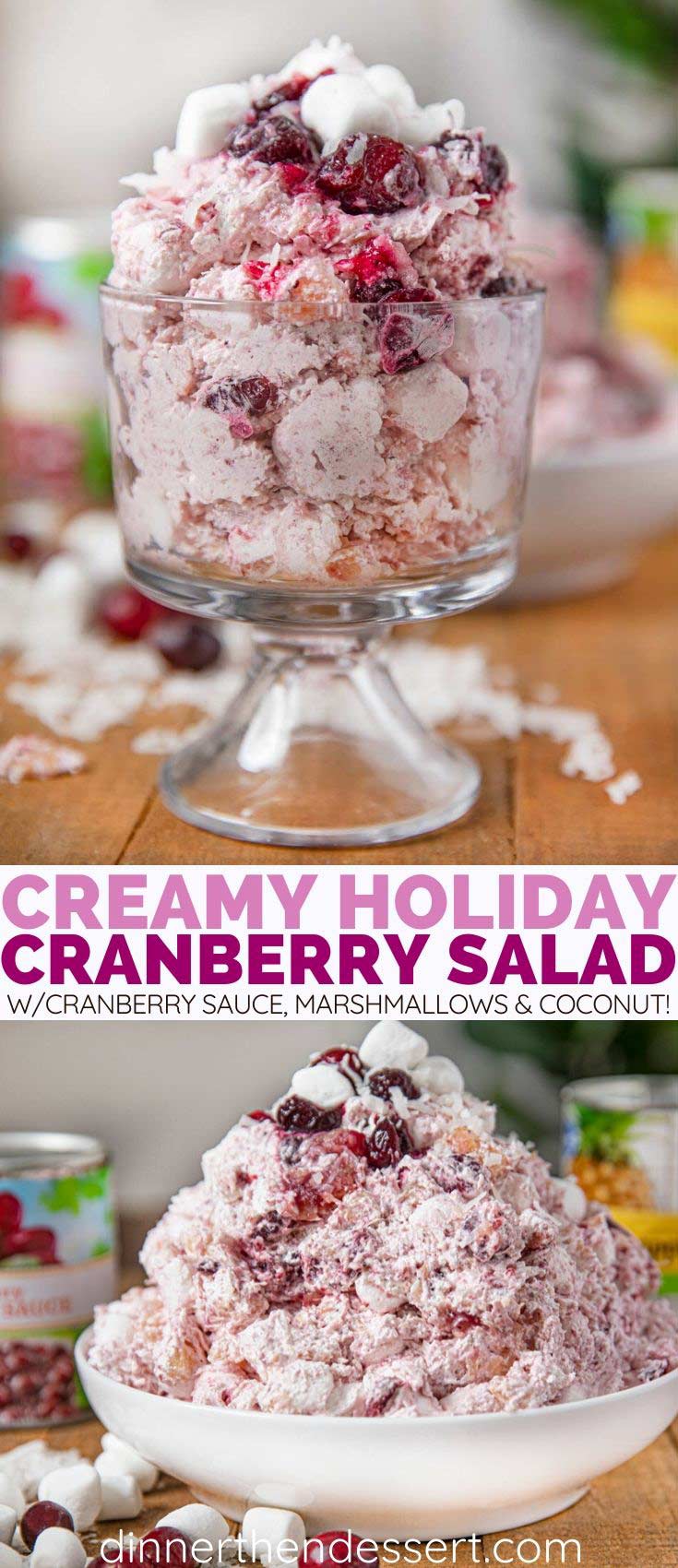 Collage of Creamy Cranberry Salad