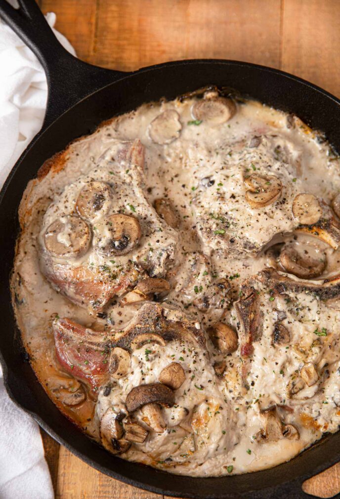 Creamy Mushroom Pork Chops Dinner Then Dessert creamy-mushroom-pork-chops-dinner-then-dessert