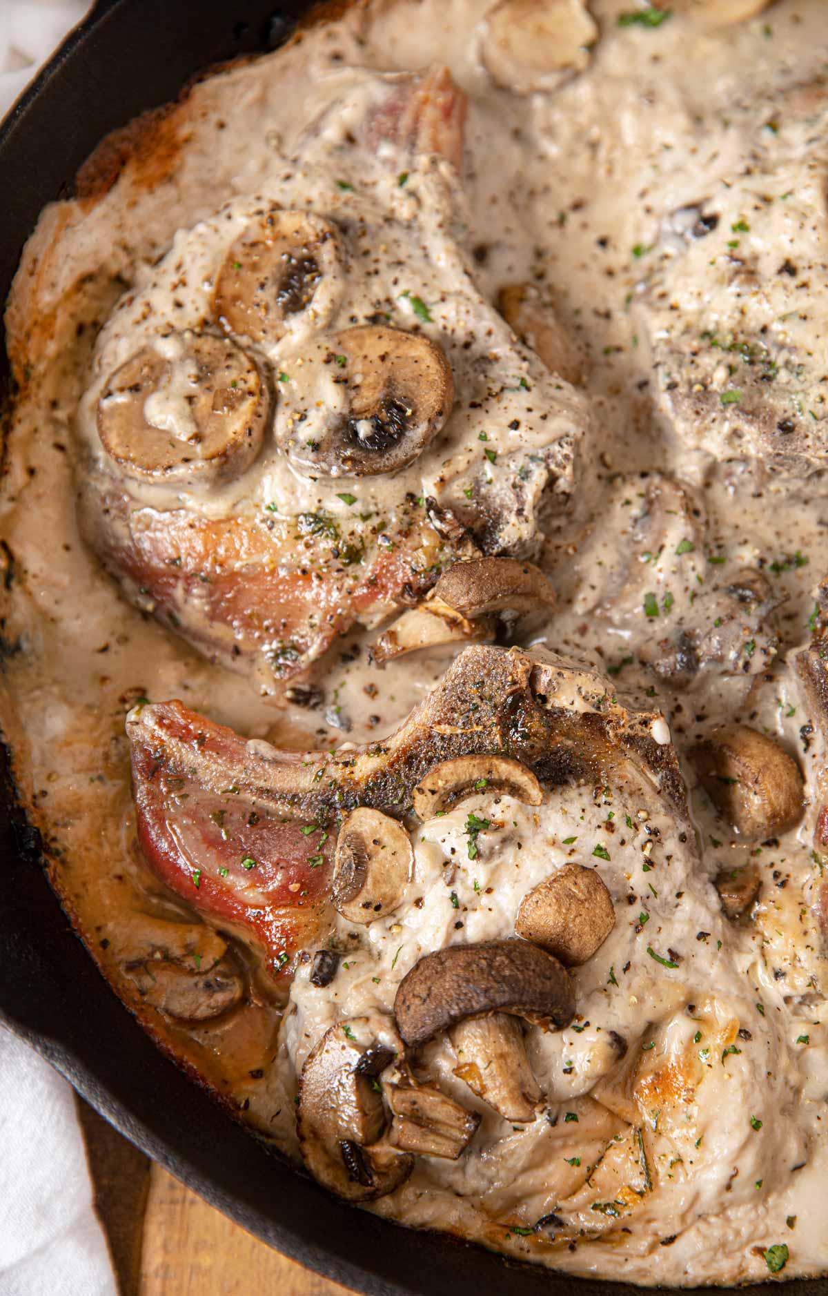 Creamy Mushroom Pork Chops Dinner Then Dessert
