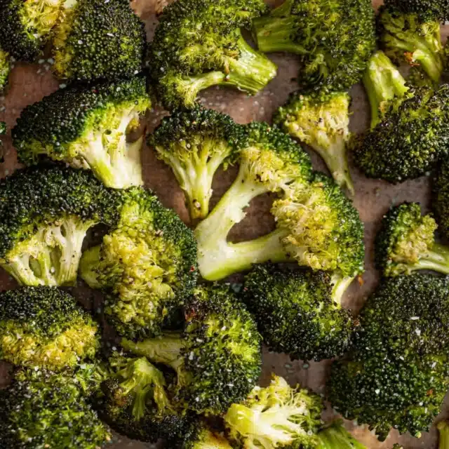 Close up of broccoli spread out